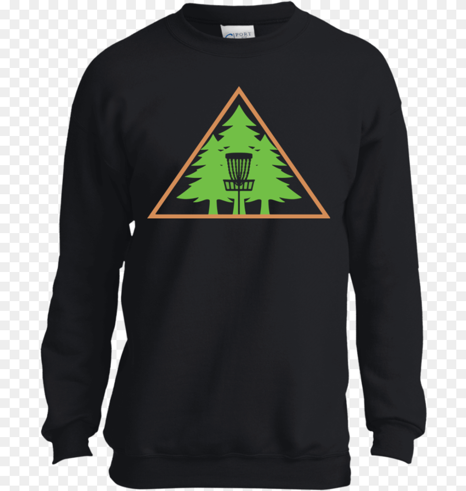 Disc Golf Basket With Trees Funny Disc Golf Youth Pc90y Funny Music T Shirt, Triangle, Clothing, Long Sleeve, Sleeve Png