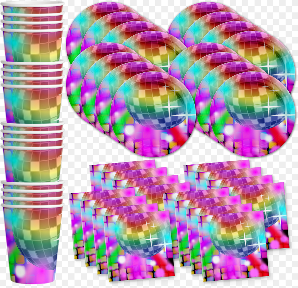 Disco Ball Birthday Party Tableware Kit For 16 Guests Disco Themed Birthday Party Png Image