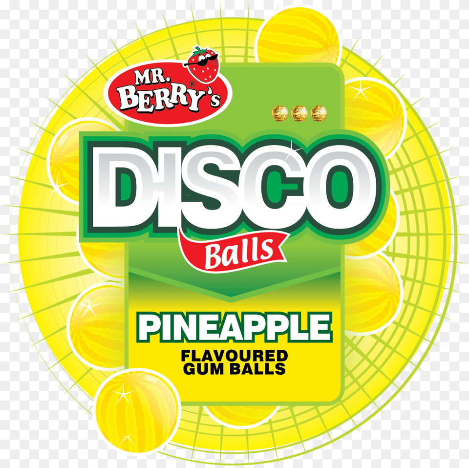 Disco Balls Pineapple Mrberry Mzuri Sweets Ltd, Advertisement, Gum, Poster Free Png