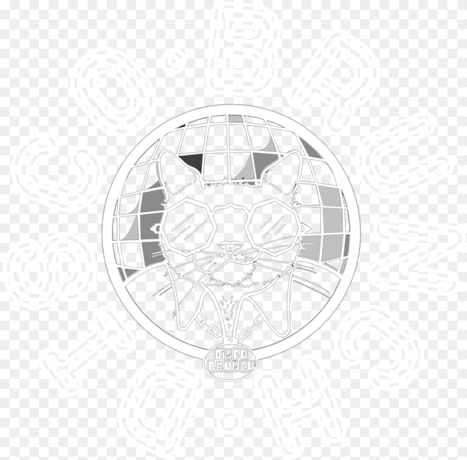 Disco Brunch Logo White Illustration, Machine, Wheel, Emblem, Symbol Free Png Download