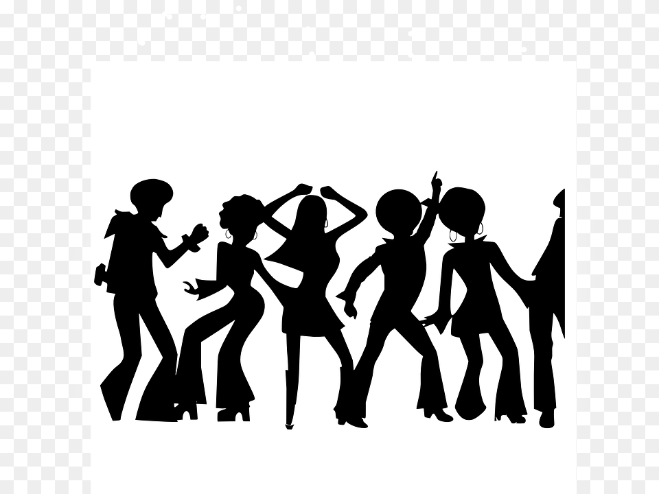 Disco Clipart Group Dance, Adult, Stencil, Silhouette, Person Free Png