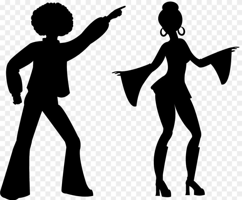 Disco Dancers Silhouette, Person, Stencil, Clothing, Footwear Free Transparent Png