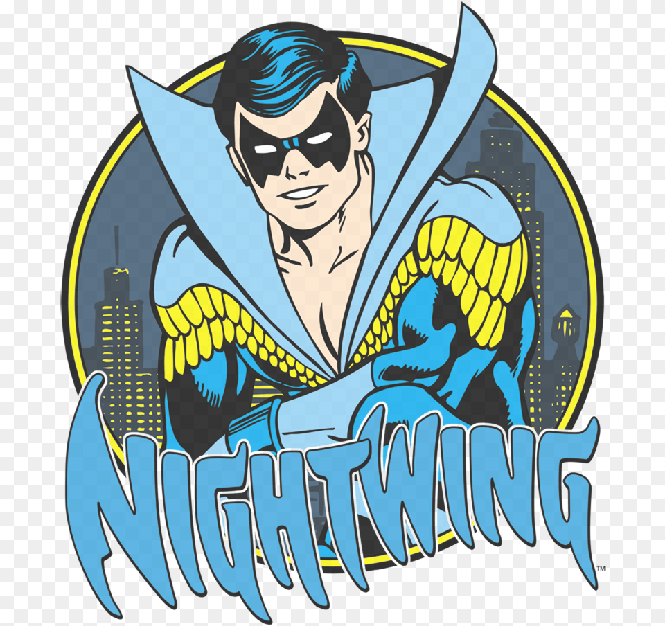 Disco Nightwing T Shirt, Adult, Face, Head, Male Png Image