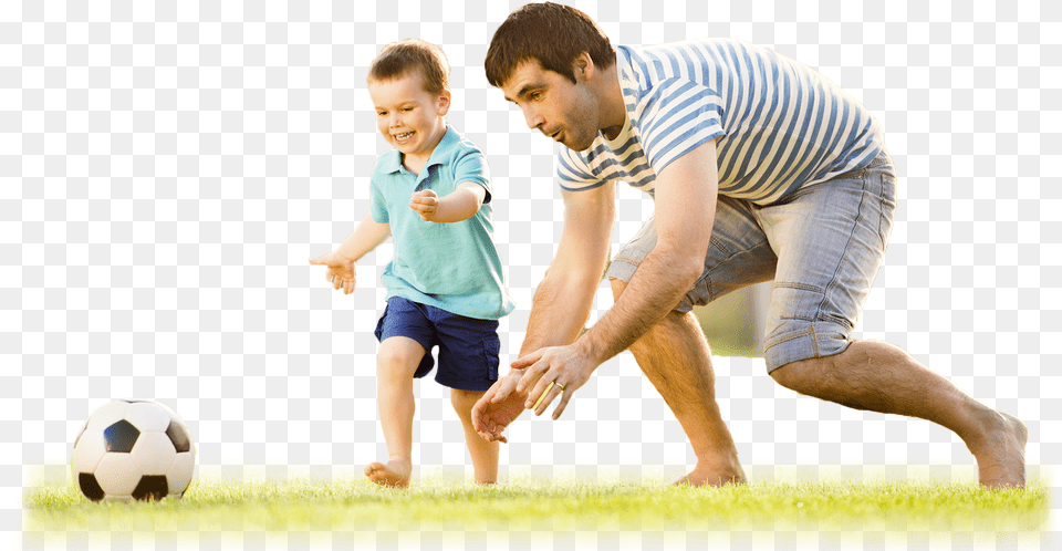 Disconnect To Connect Father Playing With Child, Adult, Soccer Ball, Soccer, Person Png