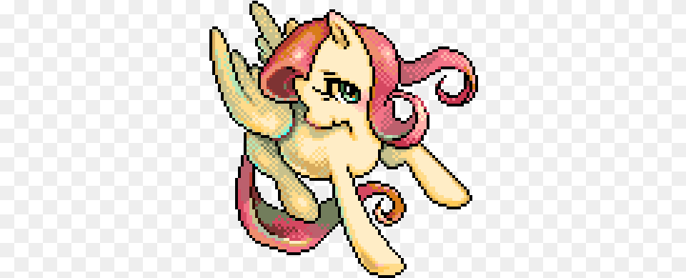 Discord Gif Avatar Girl Fluttershy My Little Pony Pixel Art, Baby, Person, Face, Head Free Png