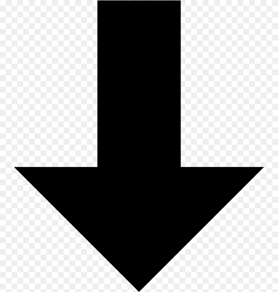 Discord How To Underline Black Thick Down Arrow, Silhouette Free Png