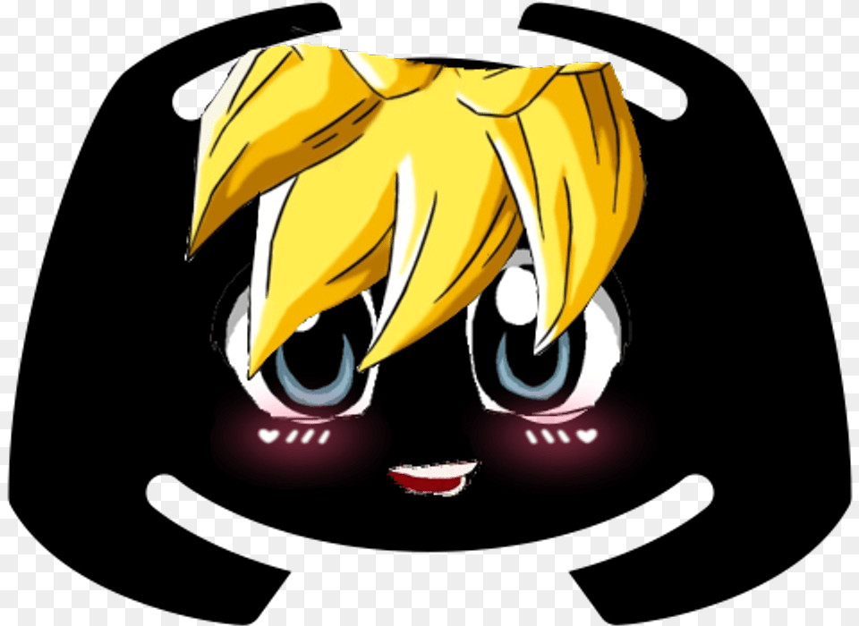 Discord Logo Black Transparent Anime Boy Discord, Book, Publication, Comics, Helmet Free Png