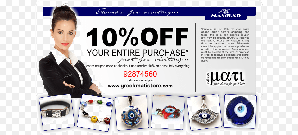 Discount Use Code Mati Greece, Woman, Adult, Advertisement, Poster Free Png