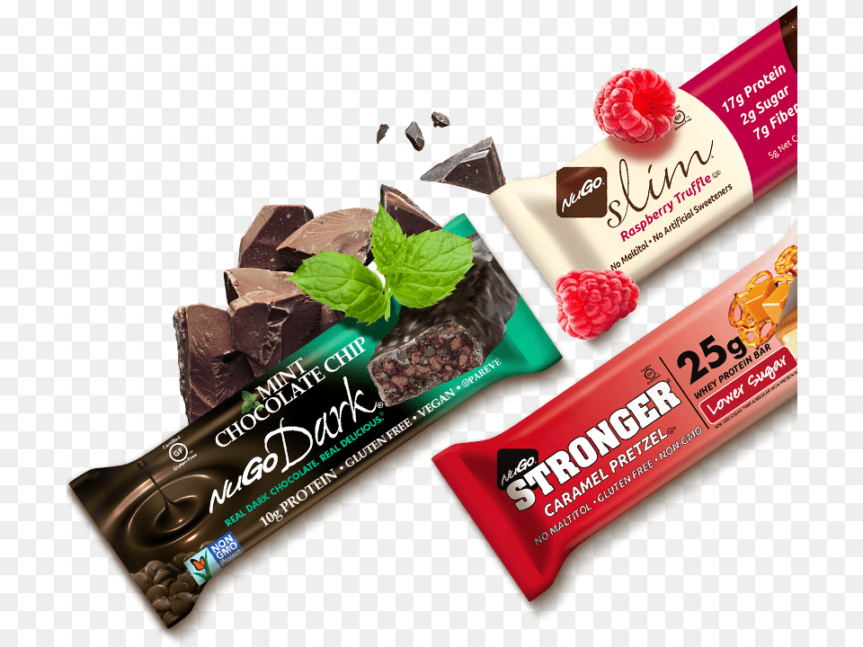 Discover Nugo Bars For Your Lifestyle Nugo Dark Mint Chocolate Chip 176 Ounce Bars Pack, Food, Sweets, Berry, Fruit Png