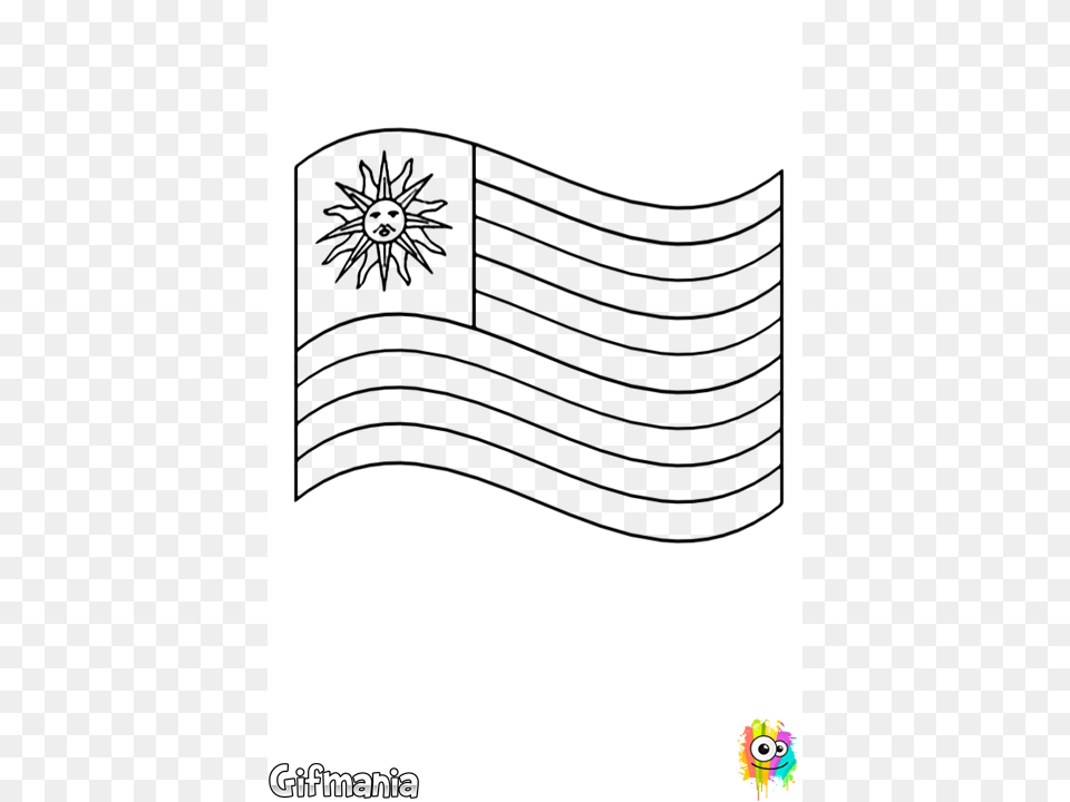 Discover The Flag Of Uruguay With This Coloring, Sticker, Blackboard Png