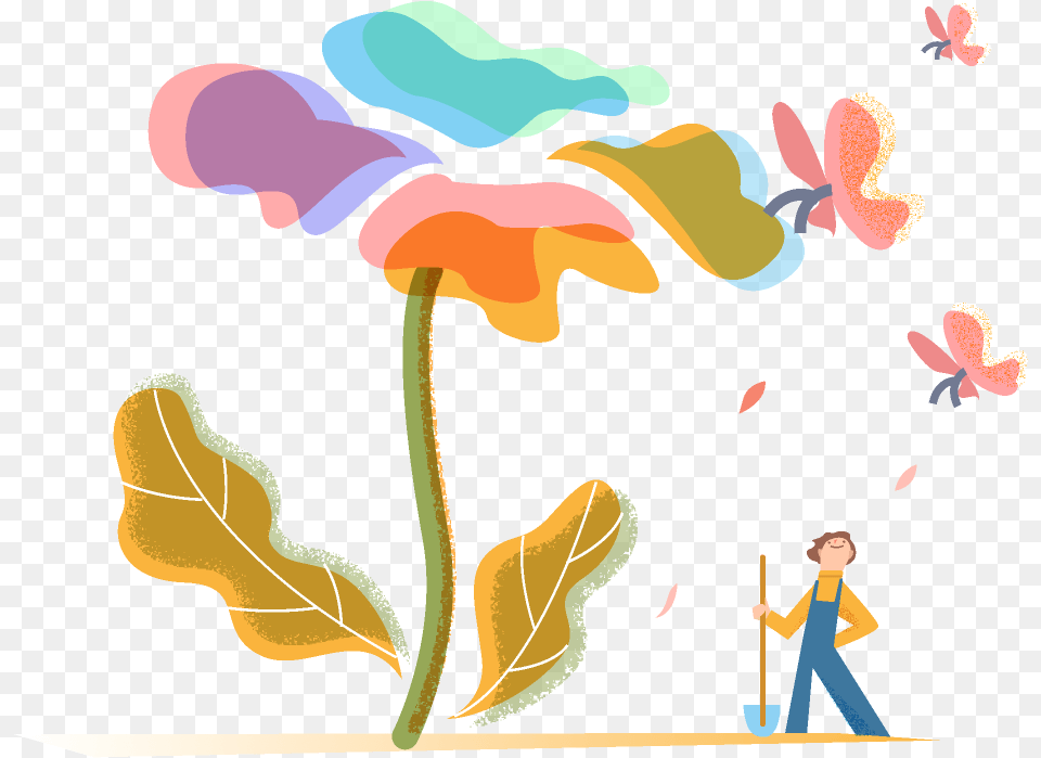 Discover The Joy Of, Person, Flower, Plant, Art Png