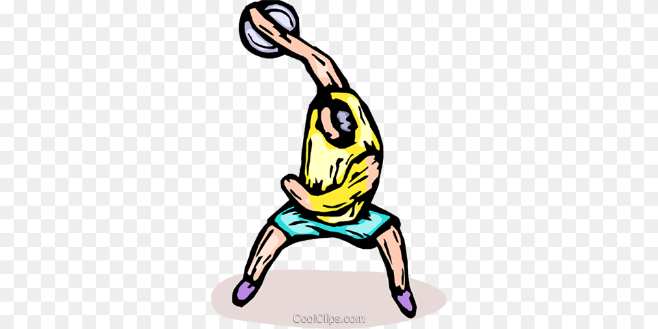 Discus Thrower Royalty Free Vector Clip Art Illustration, People, Person, Ball, Handball Png