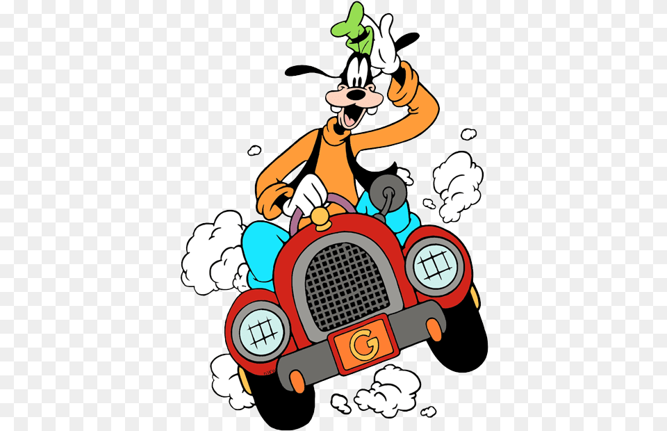 Diseny Characters Clipart Driving Cars 40 Amazing Goofy Driving A Car, Cartoon, Bulldozer, Machine, Baby Png Image
