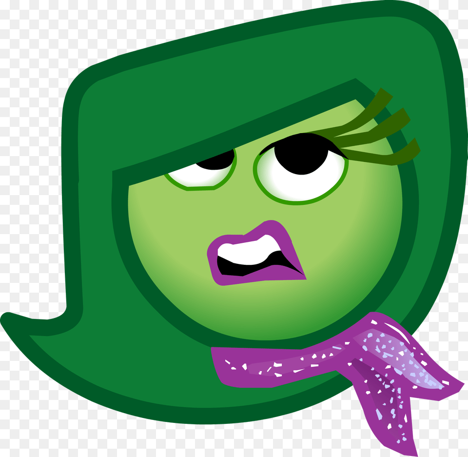 Disgust Emoji Inside Out, Green, Clothing, Hat, Person Free Png Download