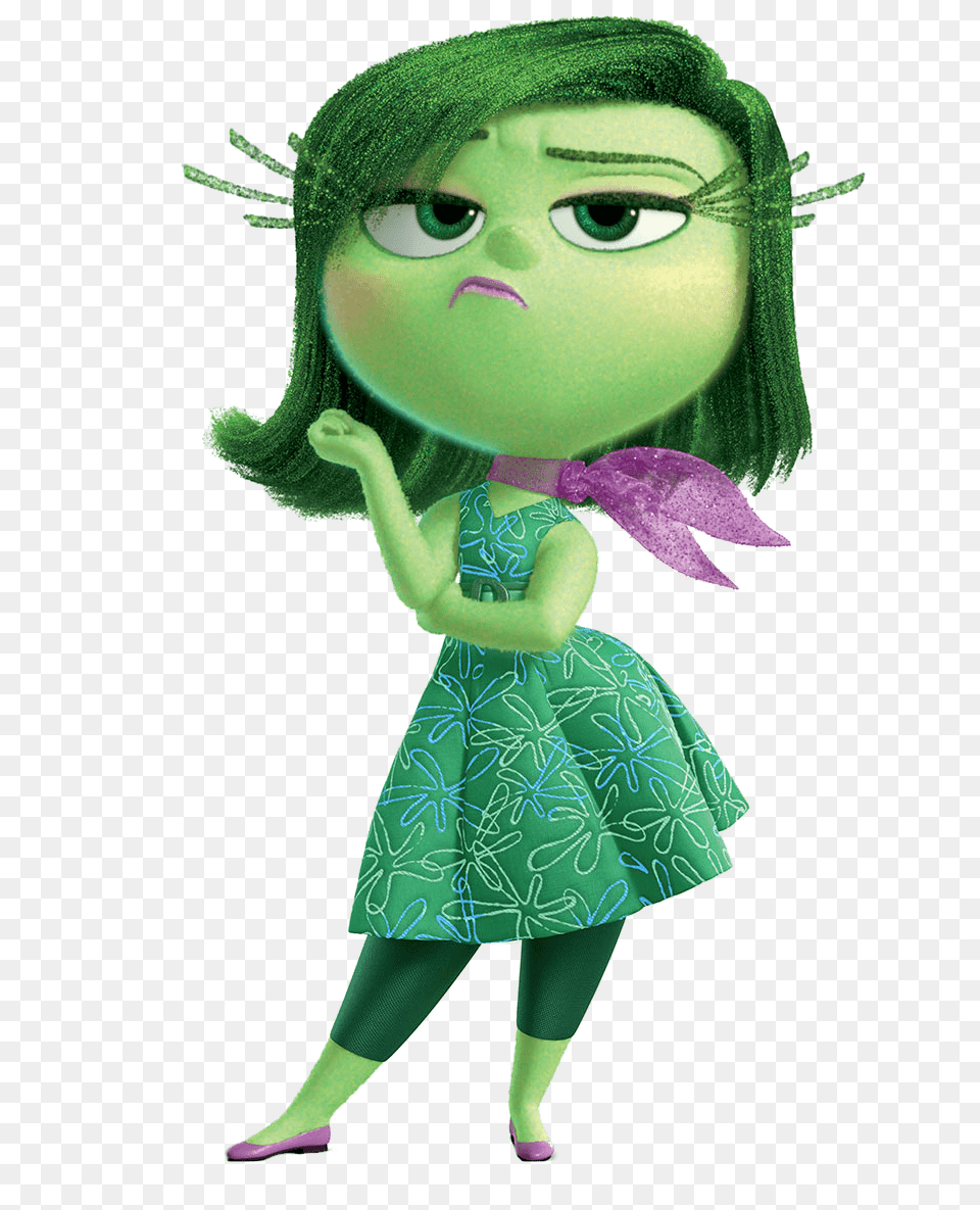 Disgust Full Size, Green, Doll, Toy, Face Free Transparent Png