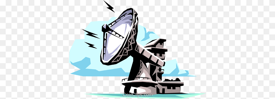 Dish Antenna Royalty Vector Clip Art Illustration, Electrical Device, Radio Telescope, Telescope, Bulldozer Free Transparent Png