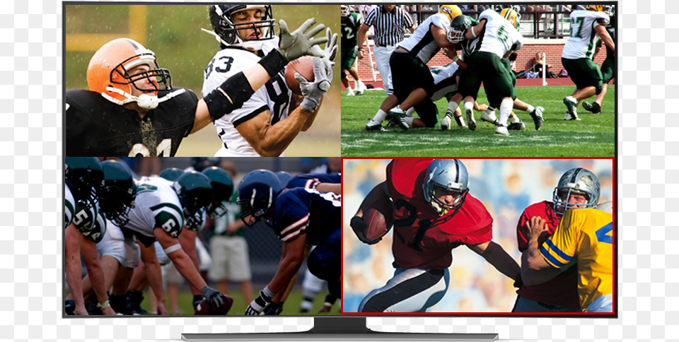 Dish Espn Goal Line 4 Screen Football Sprint Football, Art, Person, People, Collage Free Png