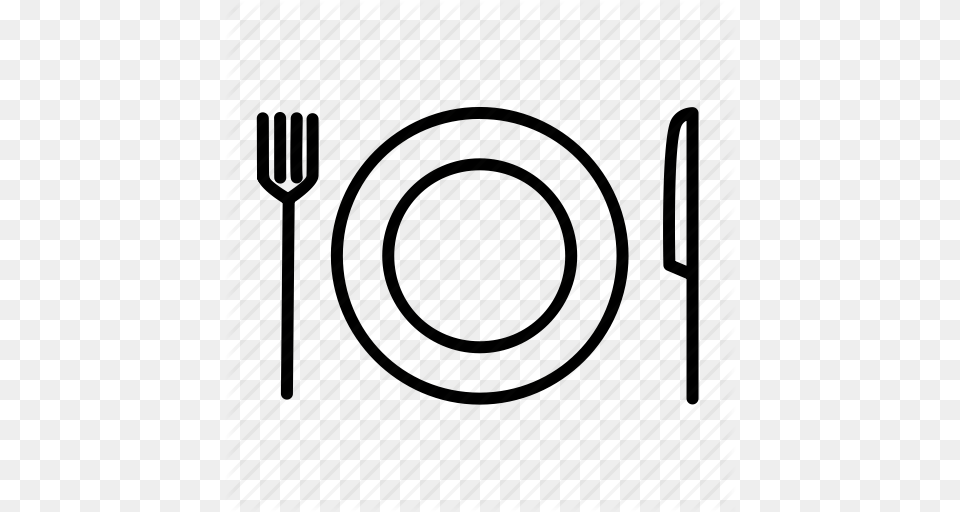 Dish Food Fork Knife Meal Plate Restaurant Icon, Water, Electrical Device, Microphone Free Png Download