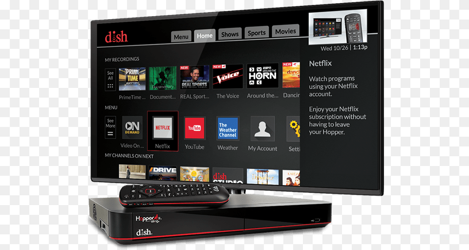 Dish Hopper 3 Hd Dvr Lg Smart Tv To Alexa, Computer, Screen, Pc, Monitor Free Transparent Png