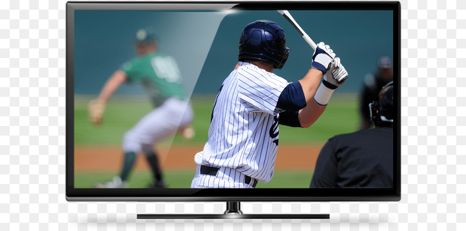 Dish Mlb Extra Innings Batter On Tv Television Set, Person, People, Monitor, Sport Free Png Download