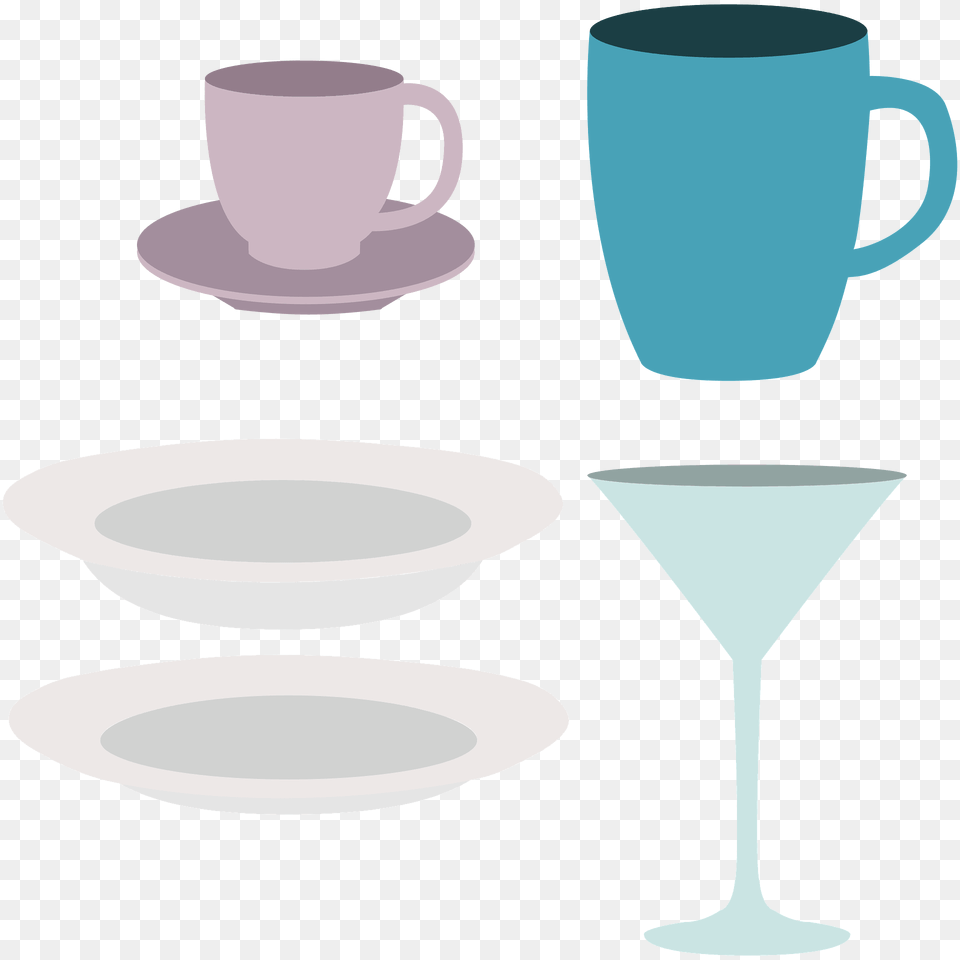 Dishes Clipart, Cup, Glass, Saucer, Beverage Png Image