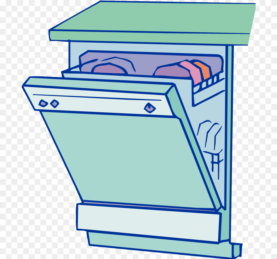 Dishes In Dishwasher Clip Art, Appliance, Device, Electrical Device, Mailbox Free Png Download