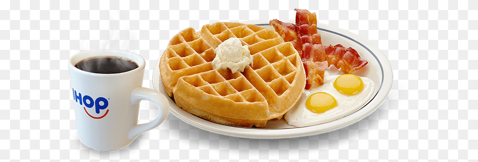 Dishfoodbelgian Waffle With Eggs And Bacon, Cup, Food, Egg Free Png
