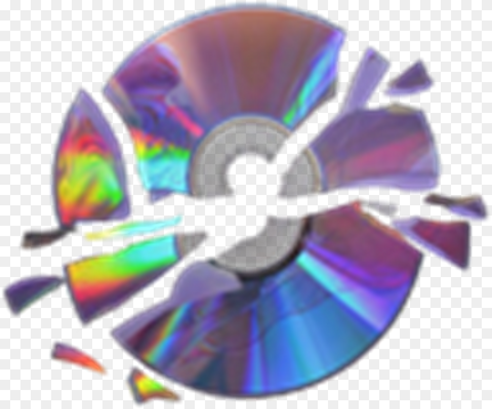 Disk Brokendisk Dvd Holographic Aesthetic Broken Cd Free Png Download