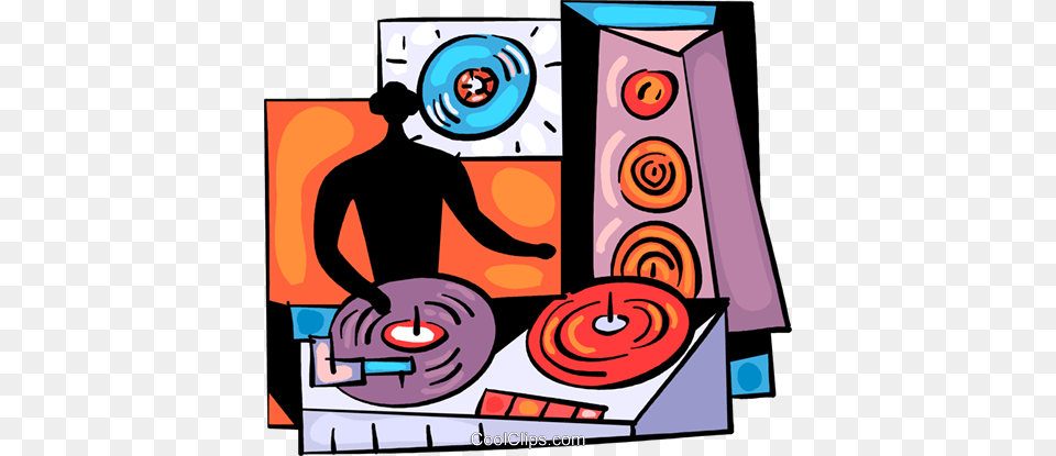 Disk Jockey Spinning His Records Royalty Vector Clip Art, Modern Art, Adult, Male, Man Free Png Download