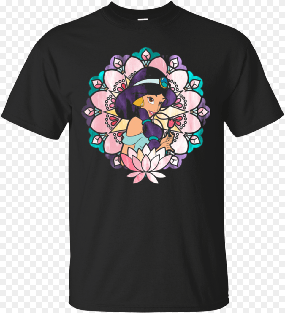 Disney Aladdin Jasmine Stained Glass Lotus Long Sleeve Pablo Escobar T Shirt Narcos, Clothing, T-shirt, Face, Head Png Image