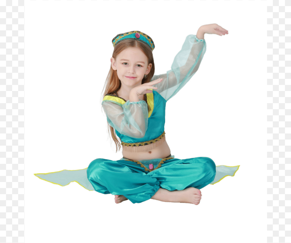 Disney Aladdin Princess Jasmine Dress Cosplay Costume Aladdin Jasmine Costume Girls, Person, Leisure Activities, Clothing, Dancing Free Png Download