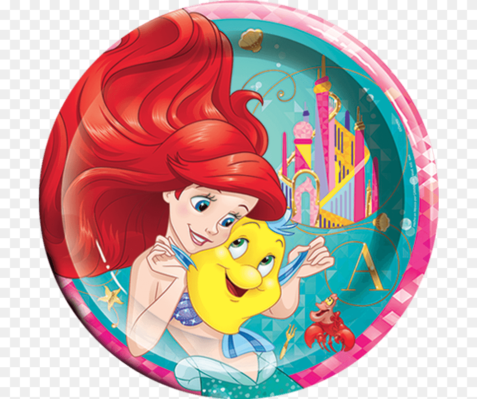 Disney Ariel With Flounder, Face, Head, Person, Baby Free Png