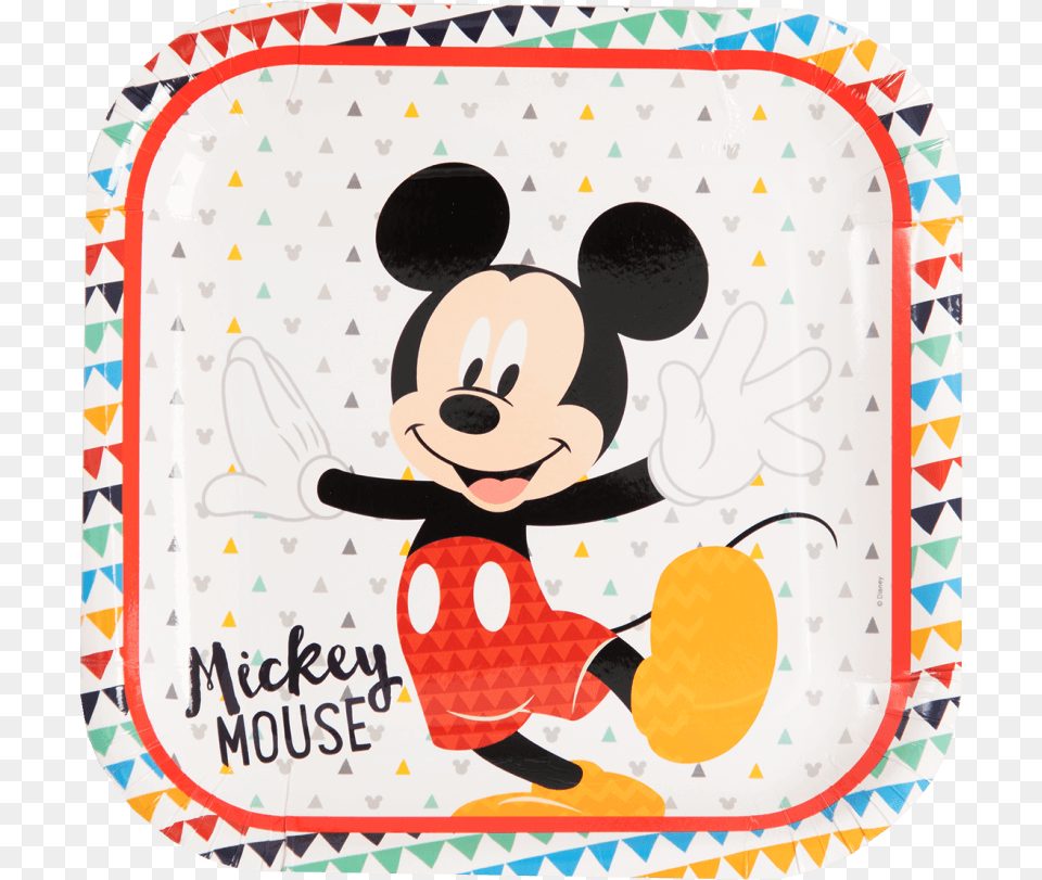 Disney Awesome Mickey Mouse Square Paper Plates Plato Cuadrado Para Fiesta Con Imgenes Infantiles, Home Decor, Rug, Person, Baby Free Transparent Png
