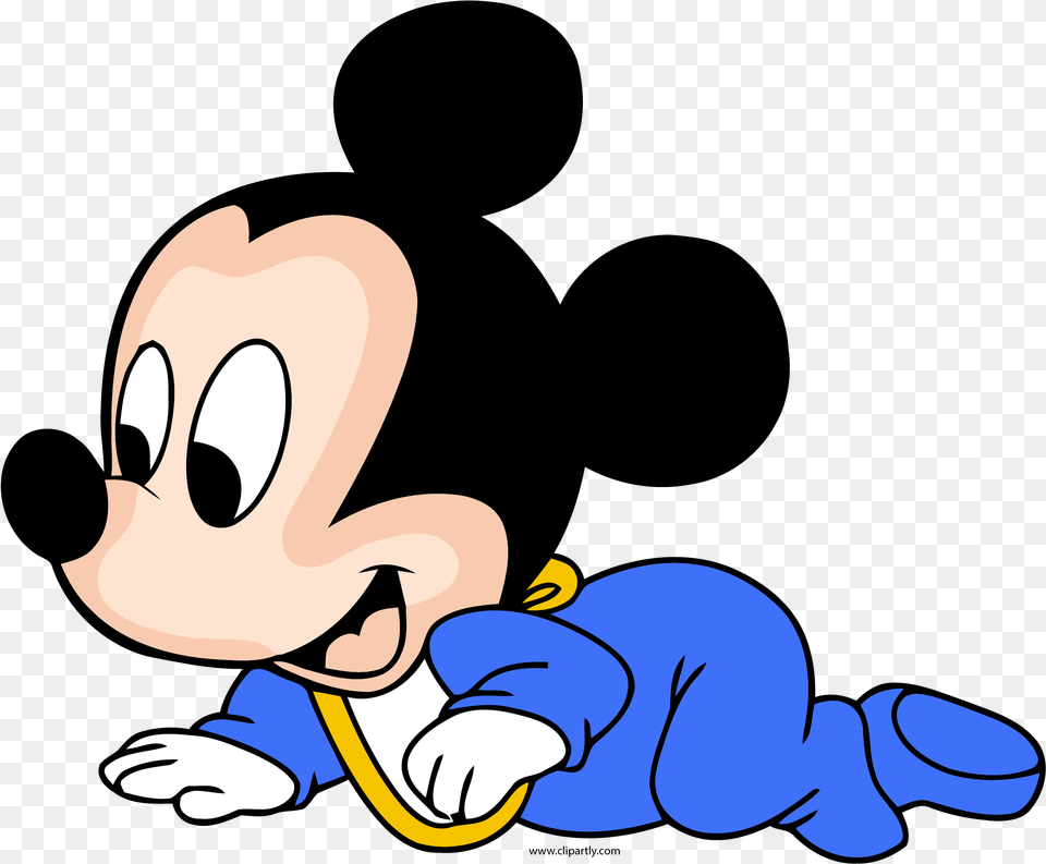 Disney Baby Mickey Crawl Clipart Mickey Mouse Blue, Cartoon Png Image