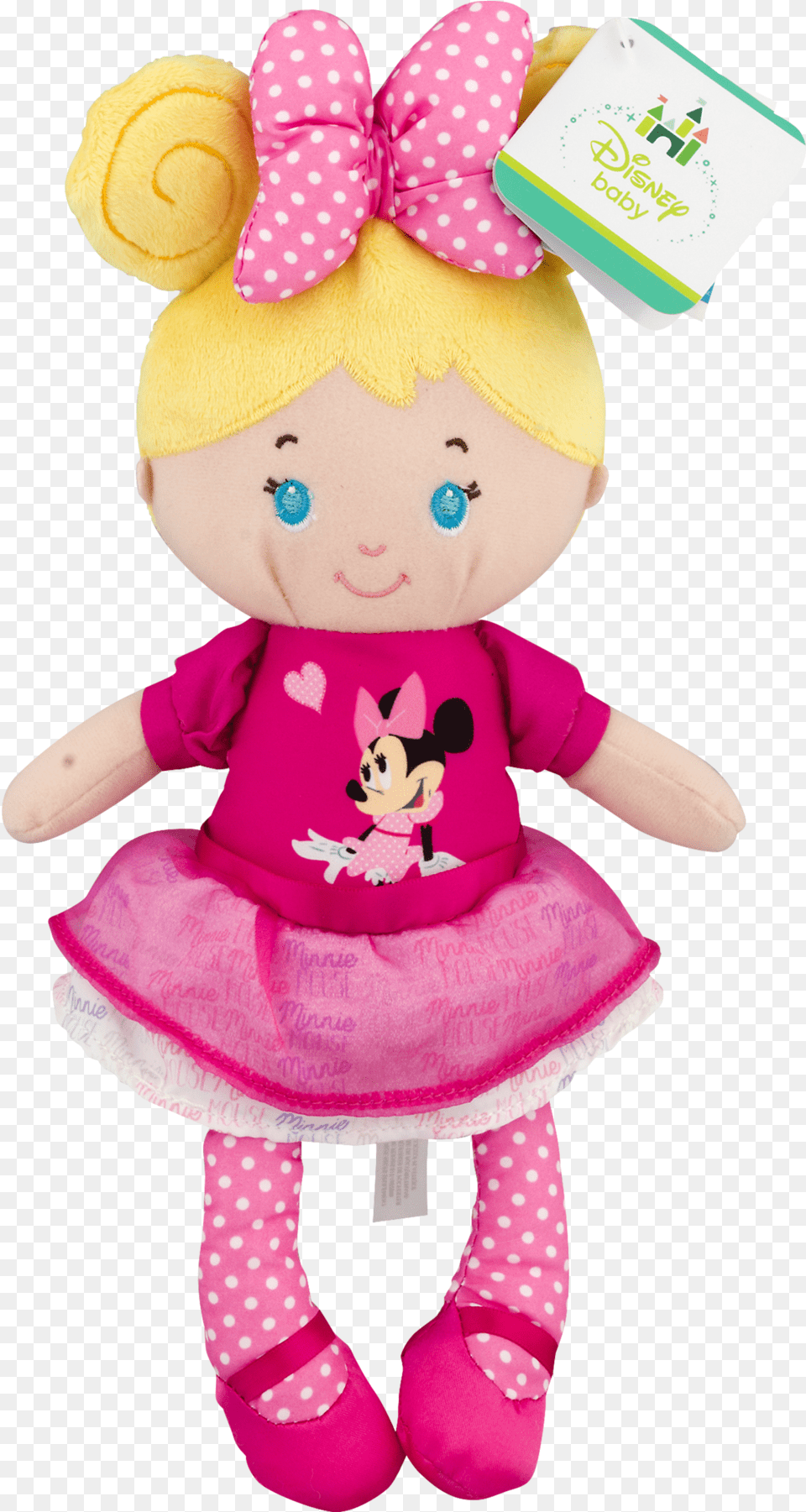 Disney Baby Minnie Mouse Blonde Plush Doll Disney Baby, Toy, Face, Head, Person Free Png
