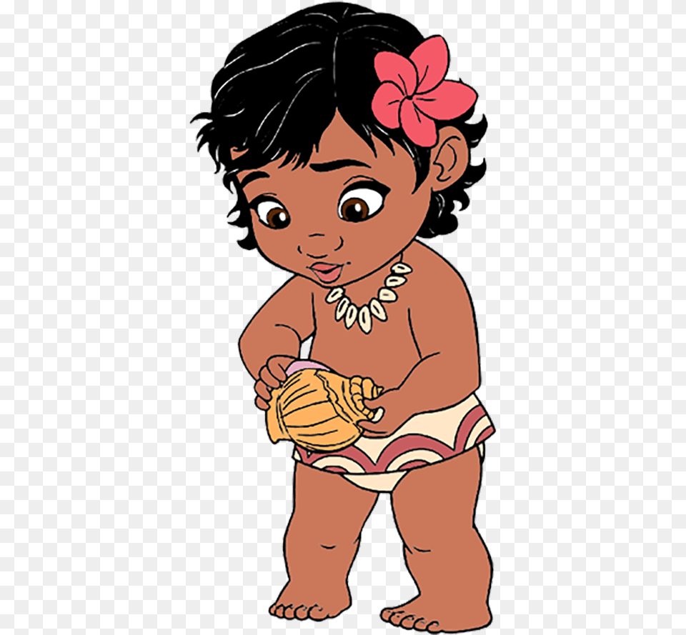 Disney Baby Moana Cartoon Baby Moana Clipart, Person, Face, Head, Book Free Png