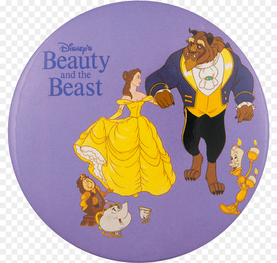Disney Beauty And The Beast Vintage Beauty And The Beast Disney Pinback Button, Adult, Female, Person, Woman Free Png Download