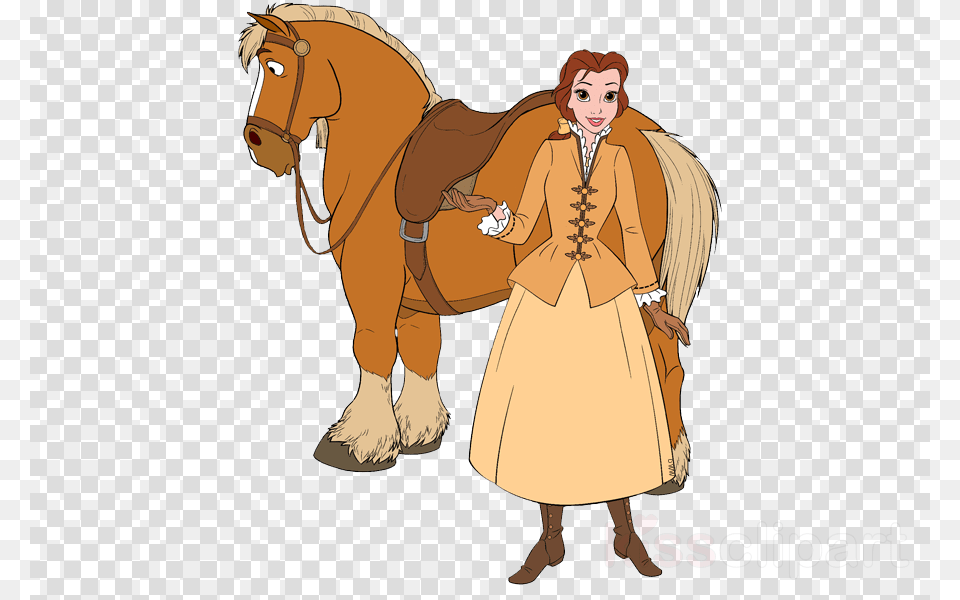 Disney Belle And Horuse Clipart Belle Pony Beauty And Drawing, Clothing, Coat, Adult, Male Free Png