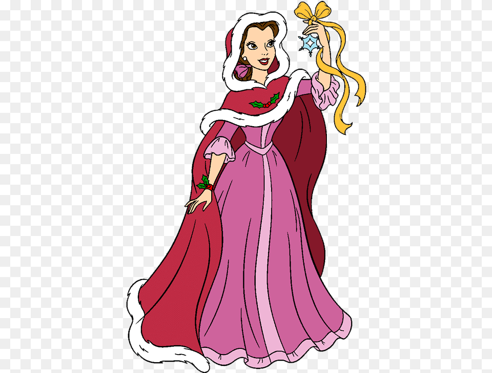 Disney Belle Christmas Clipart Belle Beauty And The Beast Christmas, Fashion, Adult, Wedding, Person Free Png