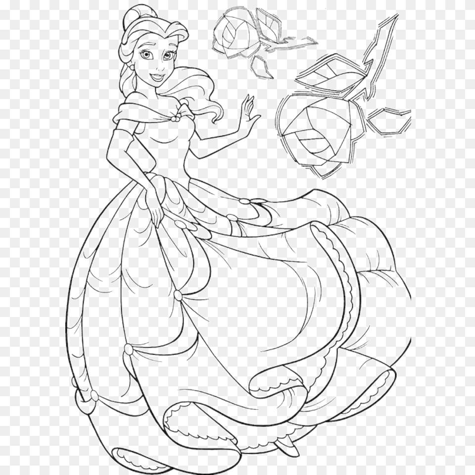 Disney Belle Coloring Pages Coloring Home Princess Car Coloring Pages, Lace, Pattern, Face, Head Png