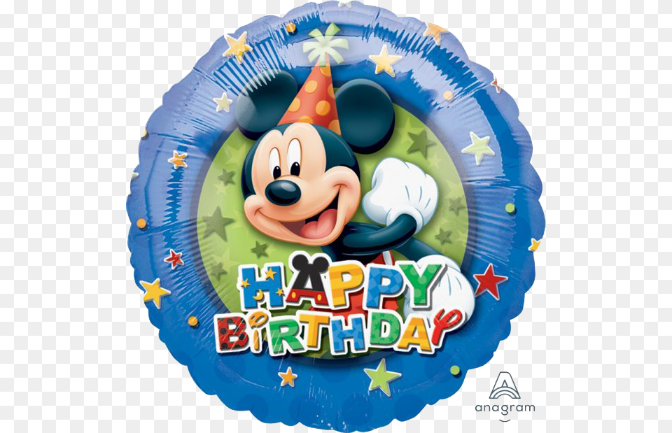 Disney Birthday Balloon, Birthday Cake, Cake, Cream, Dessert Png Image