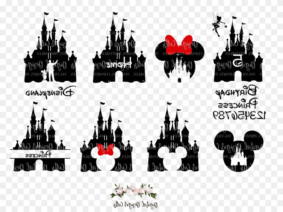 Disney Castle Clipart Transparent Five Disney Princess Birthday Shirt, Blackboard, Text, Handwriting Png
