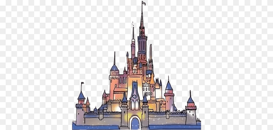 Disney Castle Disney Castle Drawing, Architecture, Building, Fortress, Spire Free Png Download