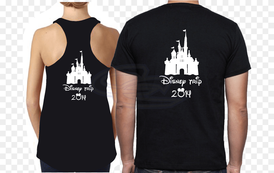 Disney Castle Silhouette Logo Disney Shirts For Mom And Son, Clothing, T-shirt, Adult, Person Free Png Download