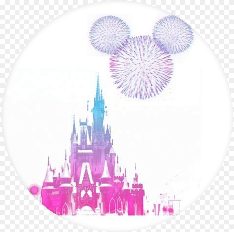 Disney Castle With Fireworks, Photography, Purple, City, Architecture Free Png