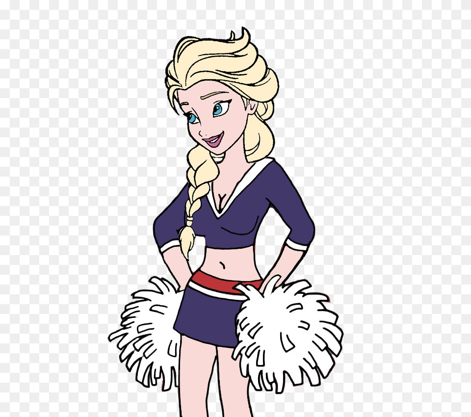 Disney Clipart Cheer Disney Cheer Frozen Elsa Cheerleader, Book, Comics, Publication, Person Free Png