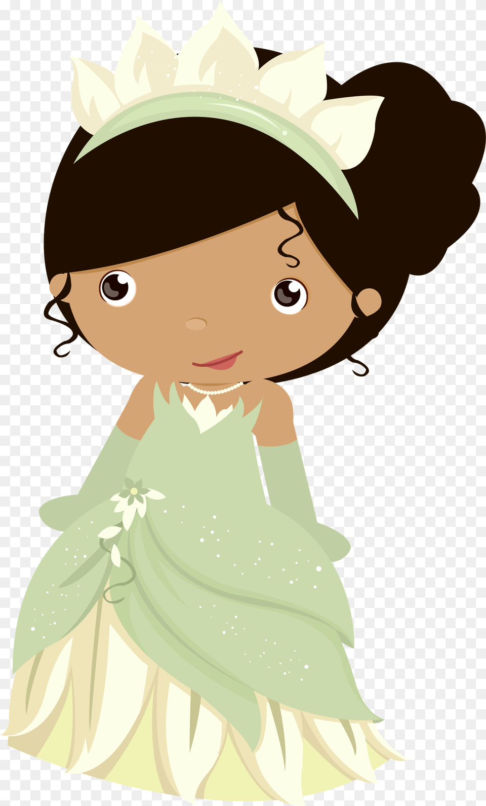 Disney Clipart Cute Clipart Disney Princess Tiana Princesa Y El Sapo Bebe, Clothing, Dress, Formal Wear, Fashion Png