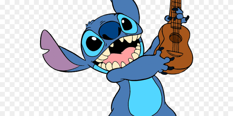 Disney Clipart Lilo And Stitch Stitch Ukulele, Cartoon, Baby, Person, Face Free Transparent Png