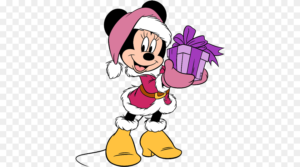 Disney Clipart Minnie Mouse Christmas Disney Christmas Minnie Mouse, Cartoon, Baby, Person, Face Free Png Download
