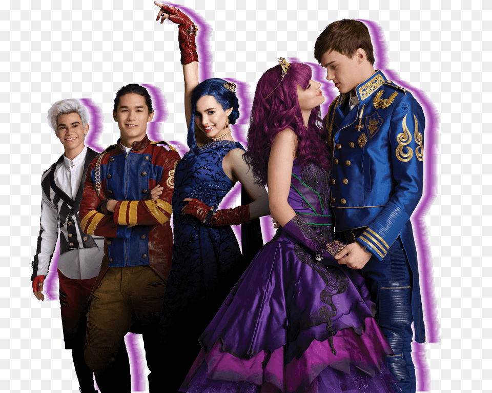 Disney Descendants Descendants Mal And Ben, Formal Wear, Purple, Clothing, Dress Png Image
